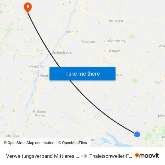 Verwaltungsverband Mittleres Schussental to Thaleischweiler-Fröschen map