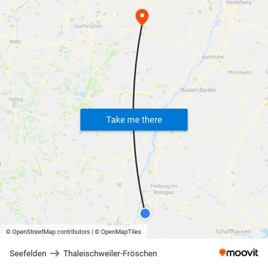 Seefelden to Thaleischweiler-Fröschen map