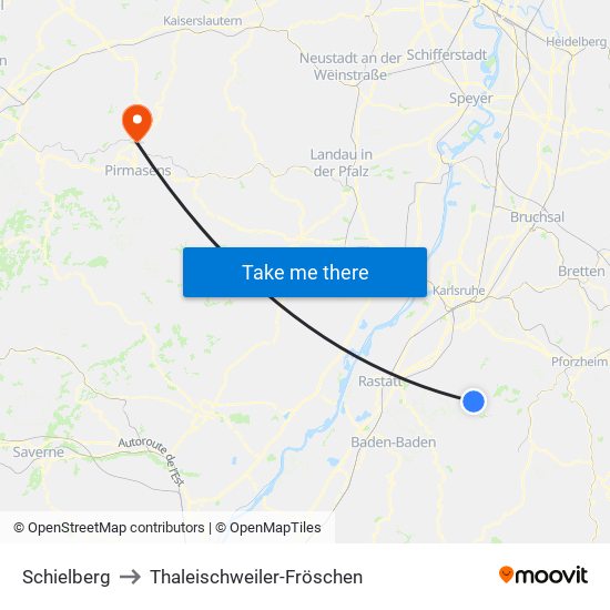 Schielberg to Thaleischweiler-Fröschen map