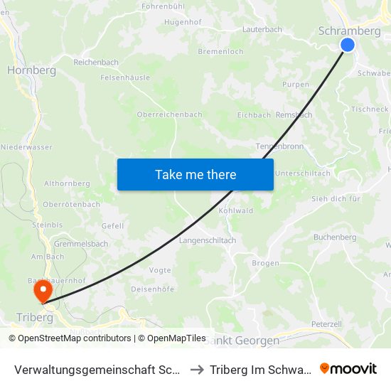 Verwaltungsgemeinschaft Schramberg to Triberg Im Schwarzwald map