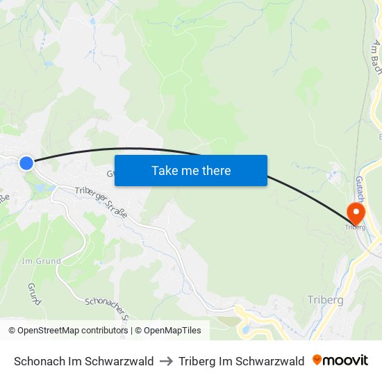 Schonach Im Schwarzwald to Triberg Im Schwarzwald map