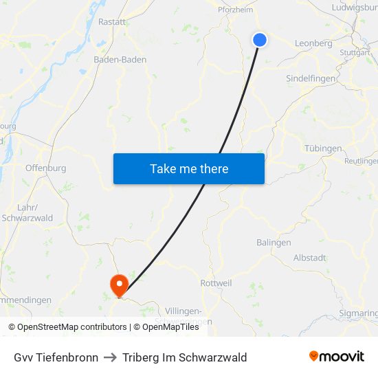 Gvv Tiefenbronn to Triberg Im Schwarzwald map