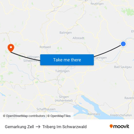 Gemarkung Zell to Triberg Im Schwarzwald map