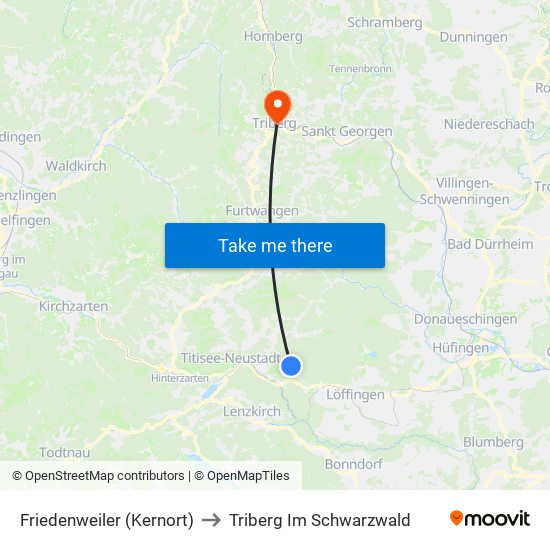 Friedenweiler (Kernort) to Triberg Im Schwarzwald map