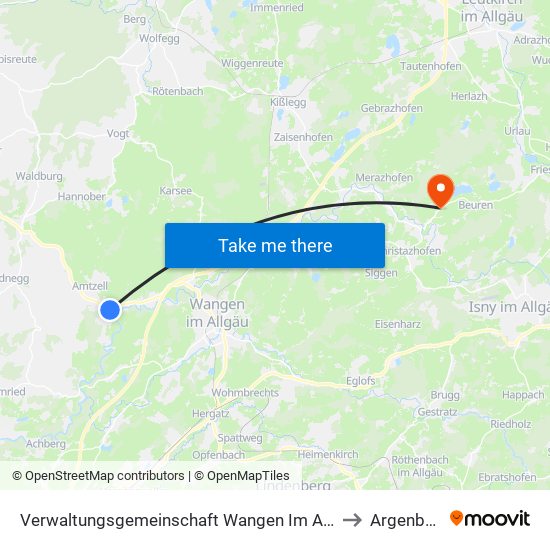 Verwaltungsgemeinschaft Wangen Im Allgäu to Argenbühl map