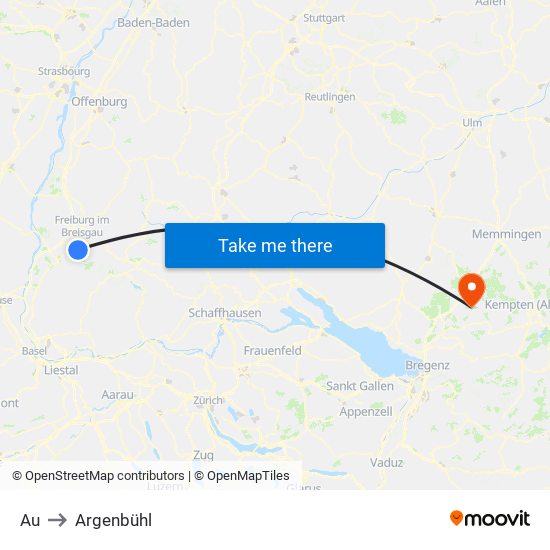 Au to Argenbühl map