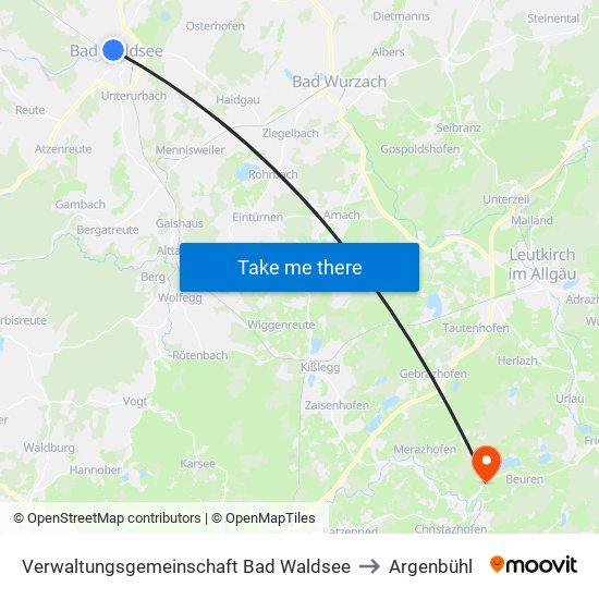 Verwaltungsgemeinschaft Bad Waldsee to Argenbühl map