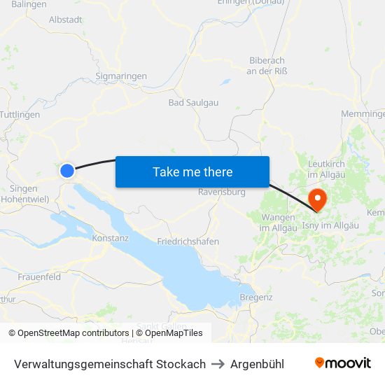 Verwaltungsgemeinschaft Stockach to Argenbühl map