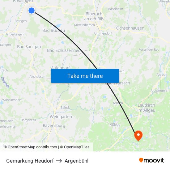 Gemarkung Heudorf to Argenbühl map