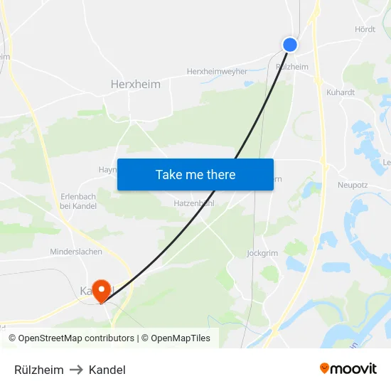 Rülzheim to Kandel map