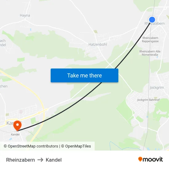 Rheinzabern to Kandel map