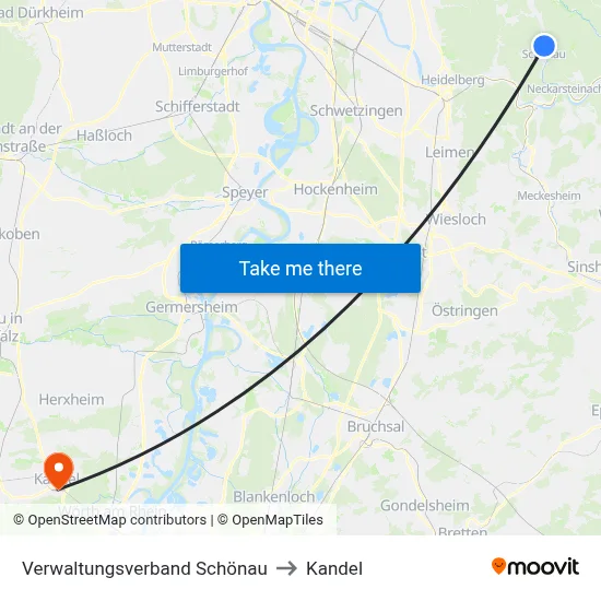 Verwaltungsverband Schönau to Kandel map