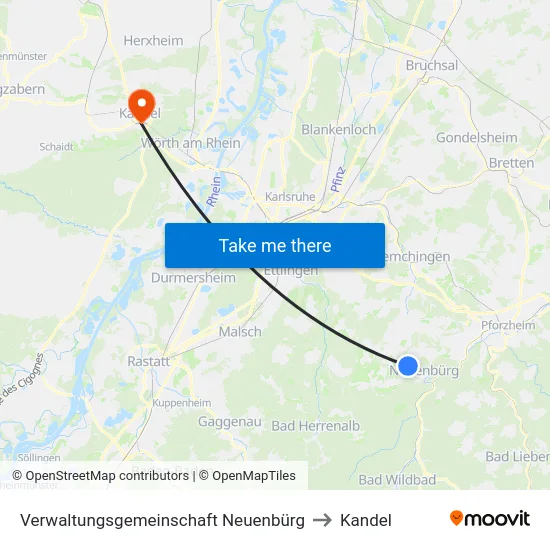 Verwaltungsgemeinschaft Neuenbürg to Kandel map