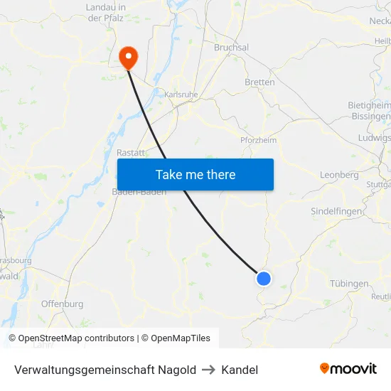 Verwaltungsgemeinschaft Nagold to Kandel map