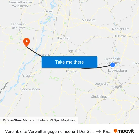 Vereinbarte Verwaltungsgemeinschaft Der Stadt Bietigheim-Bissingen to Kandel map