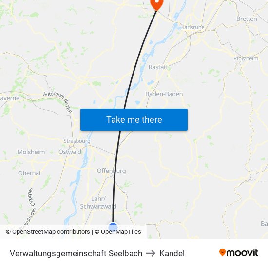 Verwaltungsgemeinschaft Seelbach to Kandel map