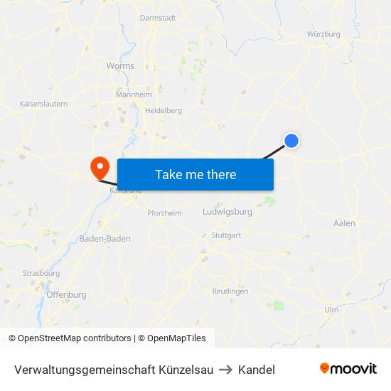 Verwaltungsgemeinschaft Künzelsau to Kandel map