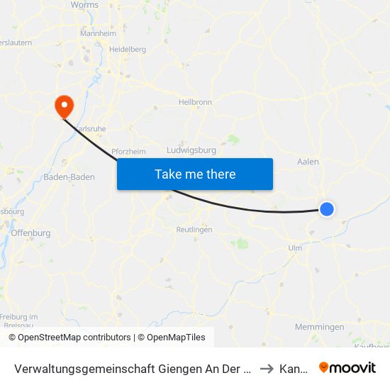 Verwaltungsgemeinschaft Giengen An Der Brenz to Kandel map