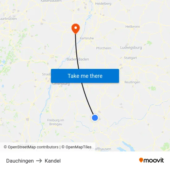 Dauchingen to Kandel map