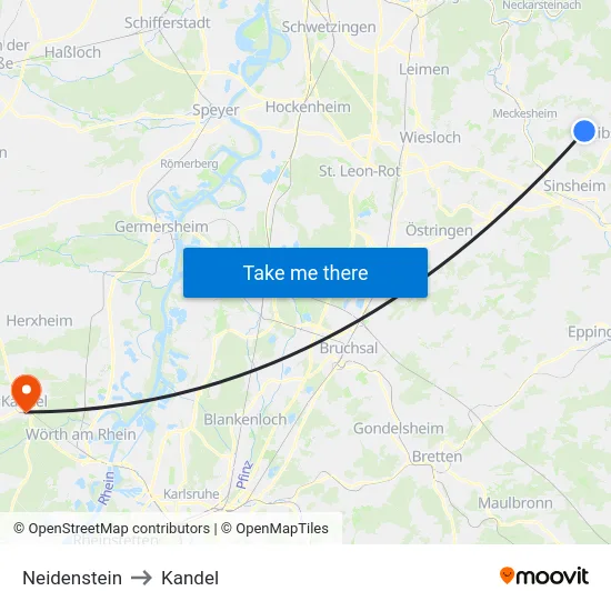 Neidenstein to Kandel map