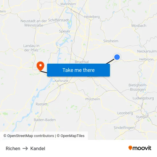 Richen to Kandel map