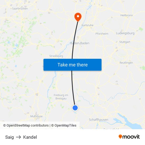 Saig to Kandel map