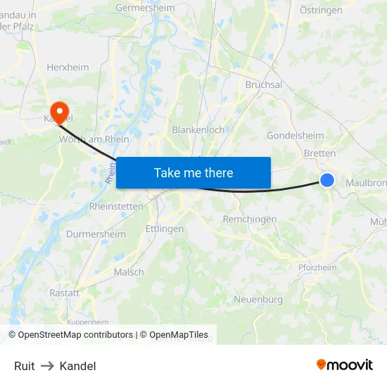 Ruit to Kandel map