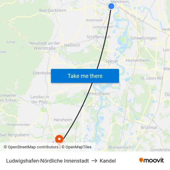Ludwigshafen-Nördliche Innenstadt to Kandel map