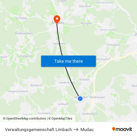 Verwaltungsgemeinschaft Limbach to Mudau map