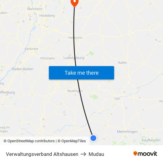 Verwaltungsverband Altshausen to Mudau map