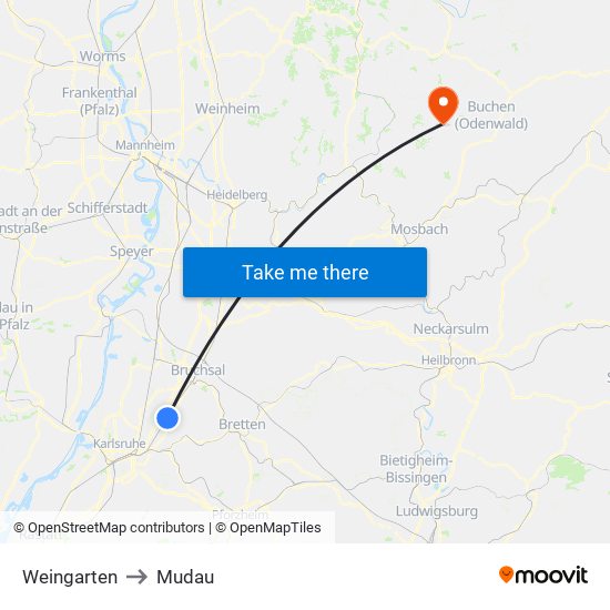 Weingarten to Mudau map