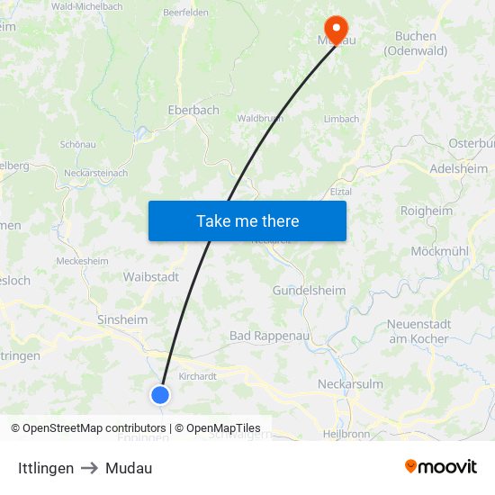 Ittlingen to Mudau map