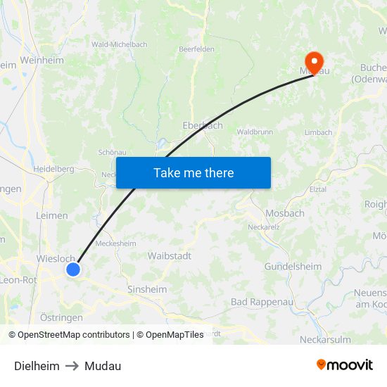 Dielheim to Mudau map