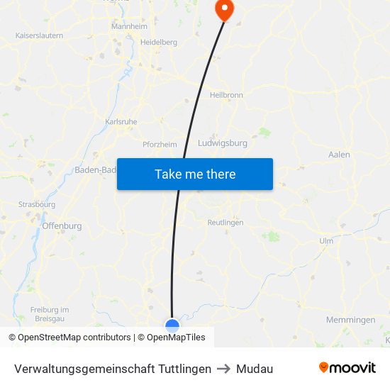 Verwaltungsgemeinschaft Tuttlingen to Mudau map