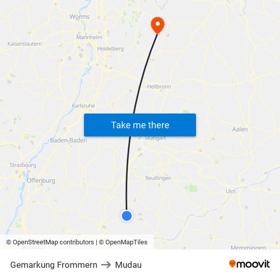 Gemarkung Frommern to Mudau map