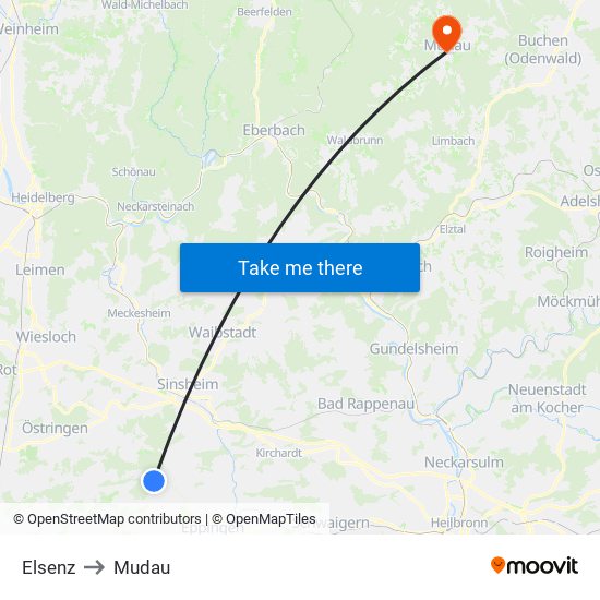 Elsenz to Mudau map