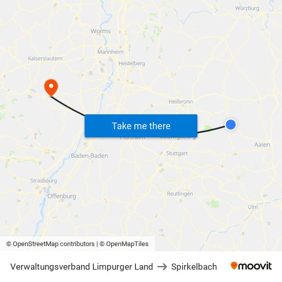 Verwaltungsverband Limpurger Land to Spirkelbach map