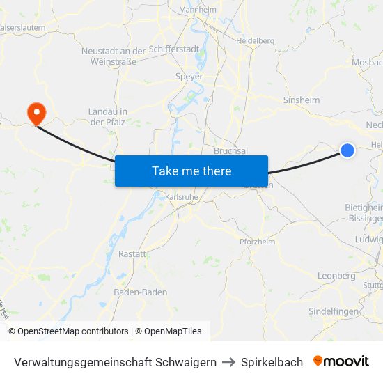 Verwaltungsgemeinschaft Schwaigern to Spirkelbach map