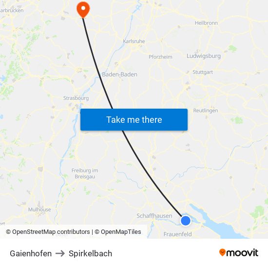 Gaienhofen to Spirkelbach map