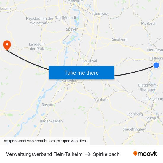 Verwaltungsverband Flein-Talheim to Spirkelbach map