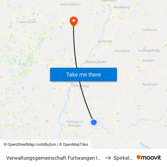 Verwaltungsgemeinschaft Furtwangen Im Schwarzwald to Spirkelbach map