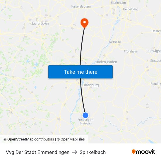 Vvg Der Stadt Emmendingen to Spirkelbach map
