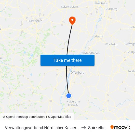 Verwaltungsverband Nördlicher Kaiserstuhl to Spirkelbach map