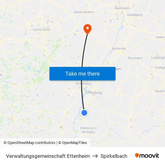 Verwaltungsgemeinschaft Ettenheim to Spirkelbach map
