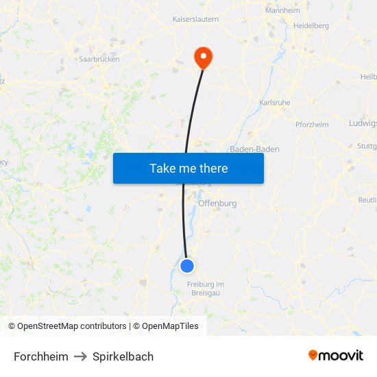 Forchheim to Spirkelbach map