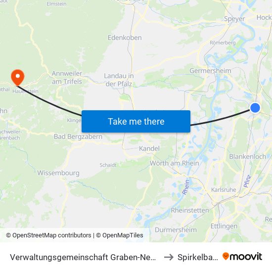 Verwaltungsgemeinschaft Graben-Neudorf to Spirkelbach map