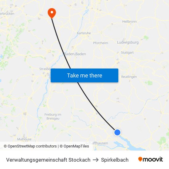 Verwaltungsgemeinschaft Stockach to Spirkelbach map