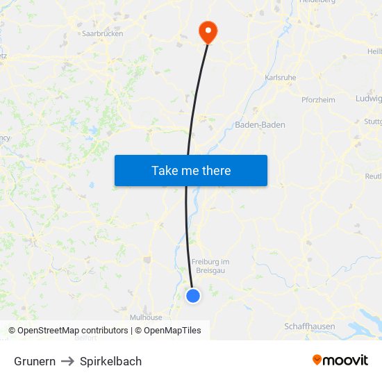 Grunern to Spirkelbach map