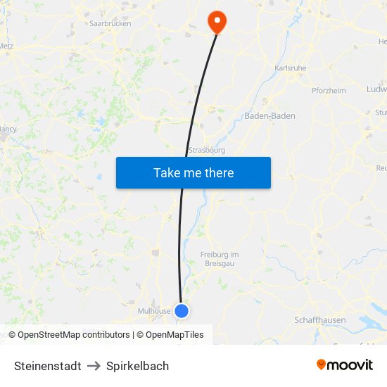 Steinenstadt to Spirkelbach map
