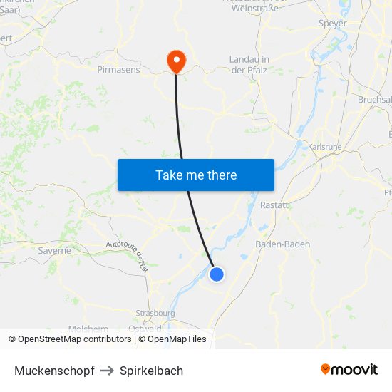 Muckenschopf to Spirkelbach map